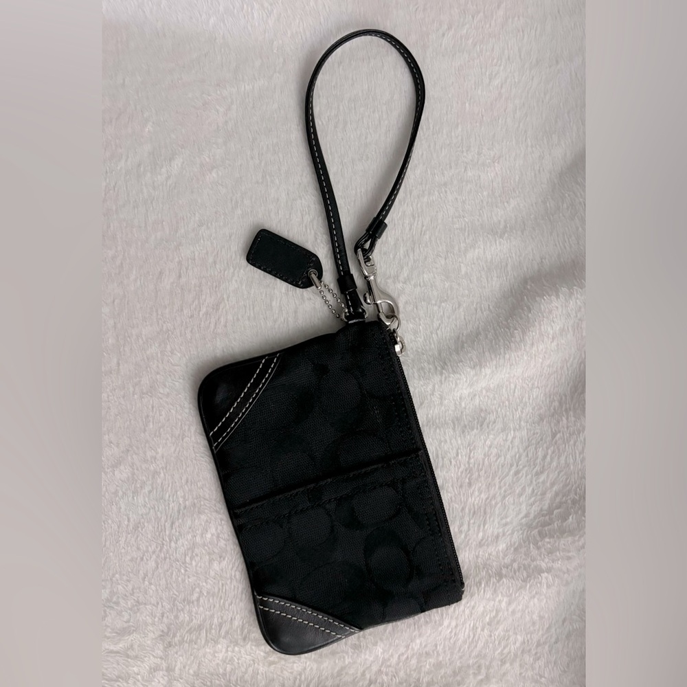 Coach black wristlet wallet / coin purse